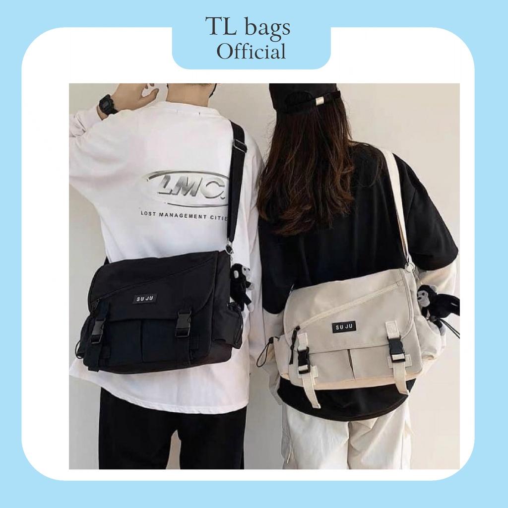 Túi Đeo Chéo Canvas, Dành cho Học Sinh Sinh Viên Đi Học, Form Dáng Phong Cách Hàn Quốc (suju