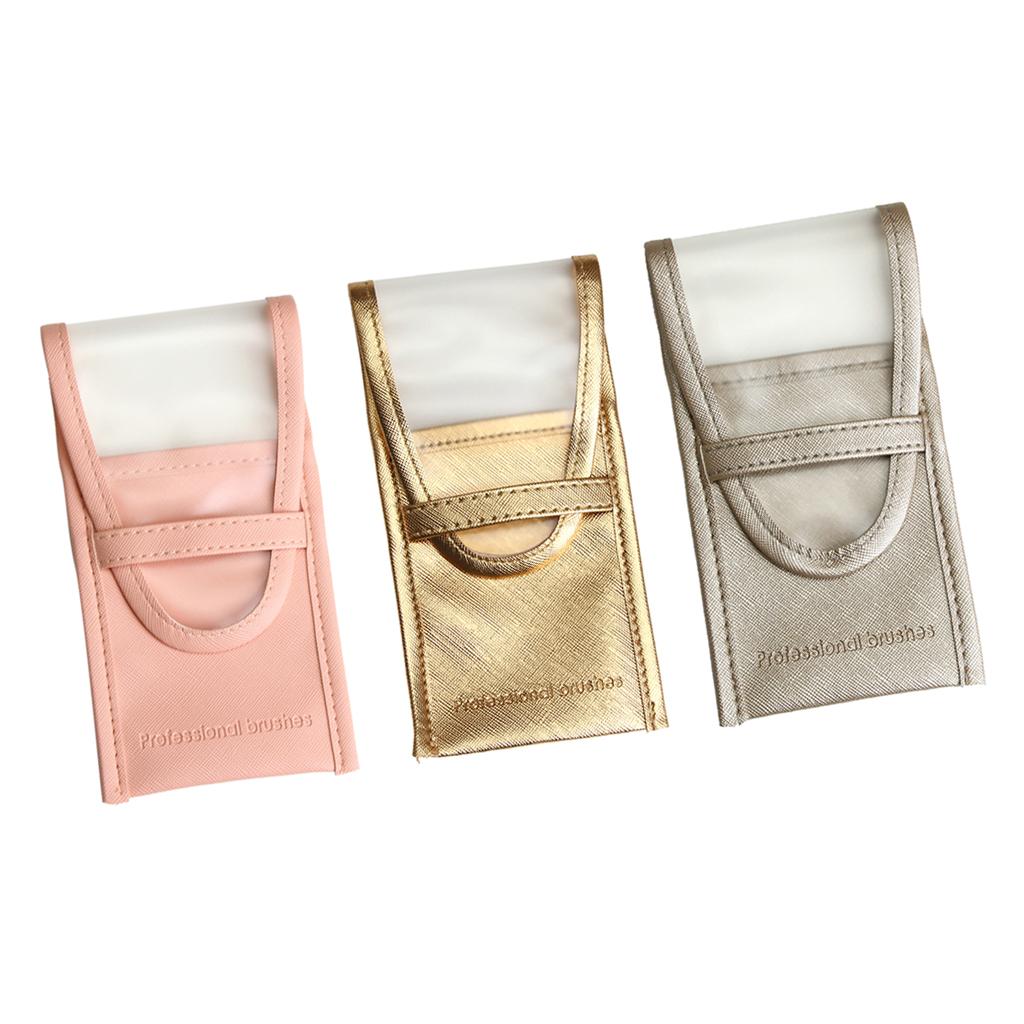 Matte PU Leather Makeup Brushes Organizer Bag Portable Eyeliner Pen Holder