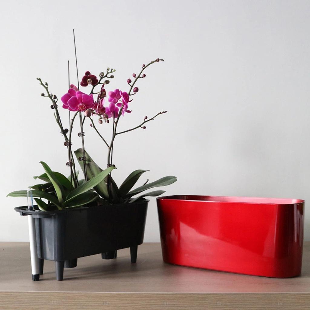 Self Watering Planter Flower Pot Indoor Outdoor Home Garden Decor Red