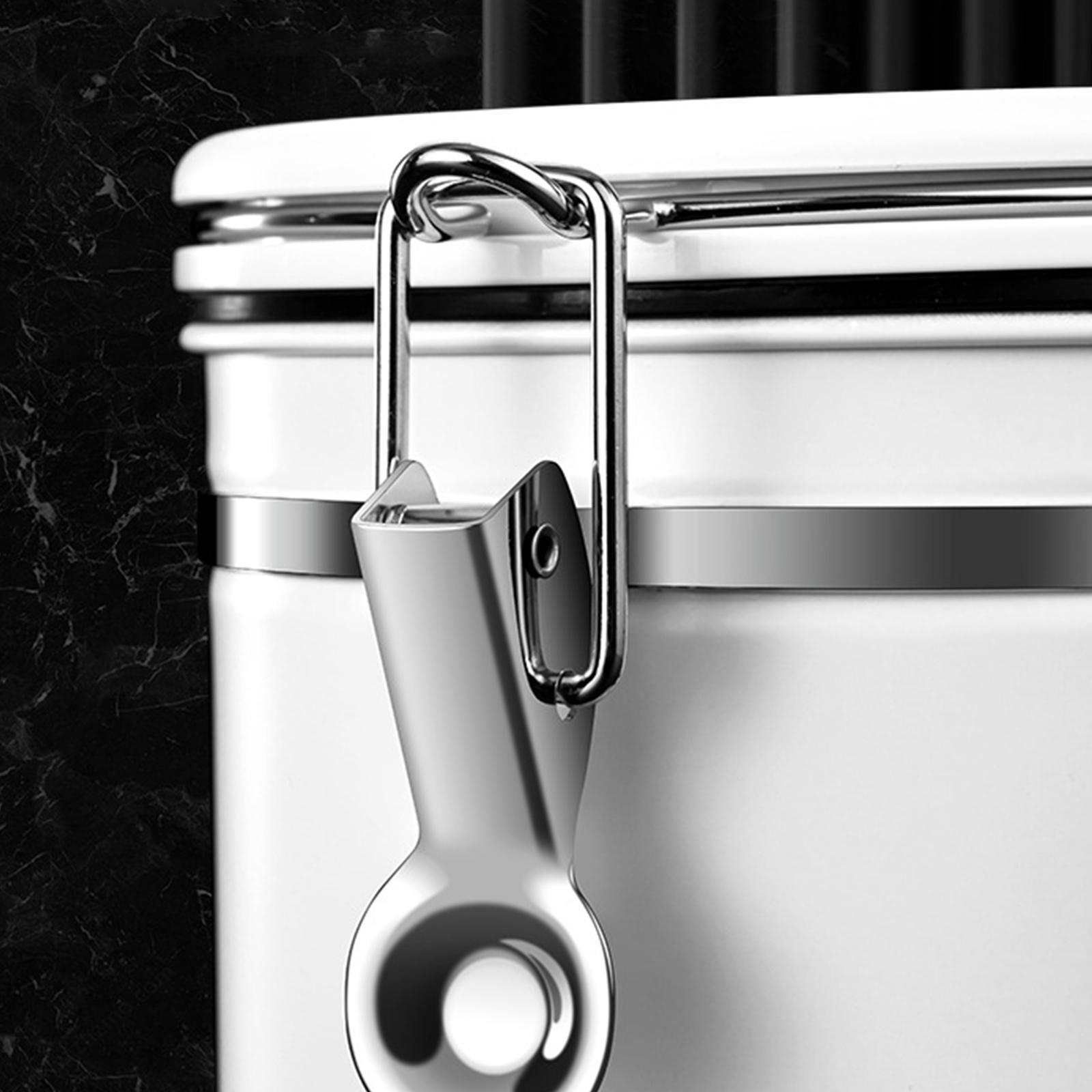 2 Set Home Airtight Sealed Canister with Spoon for Coffee Beans Stainless