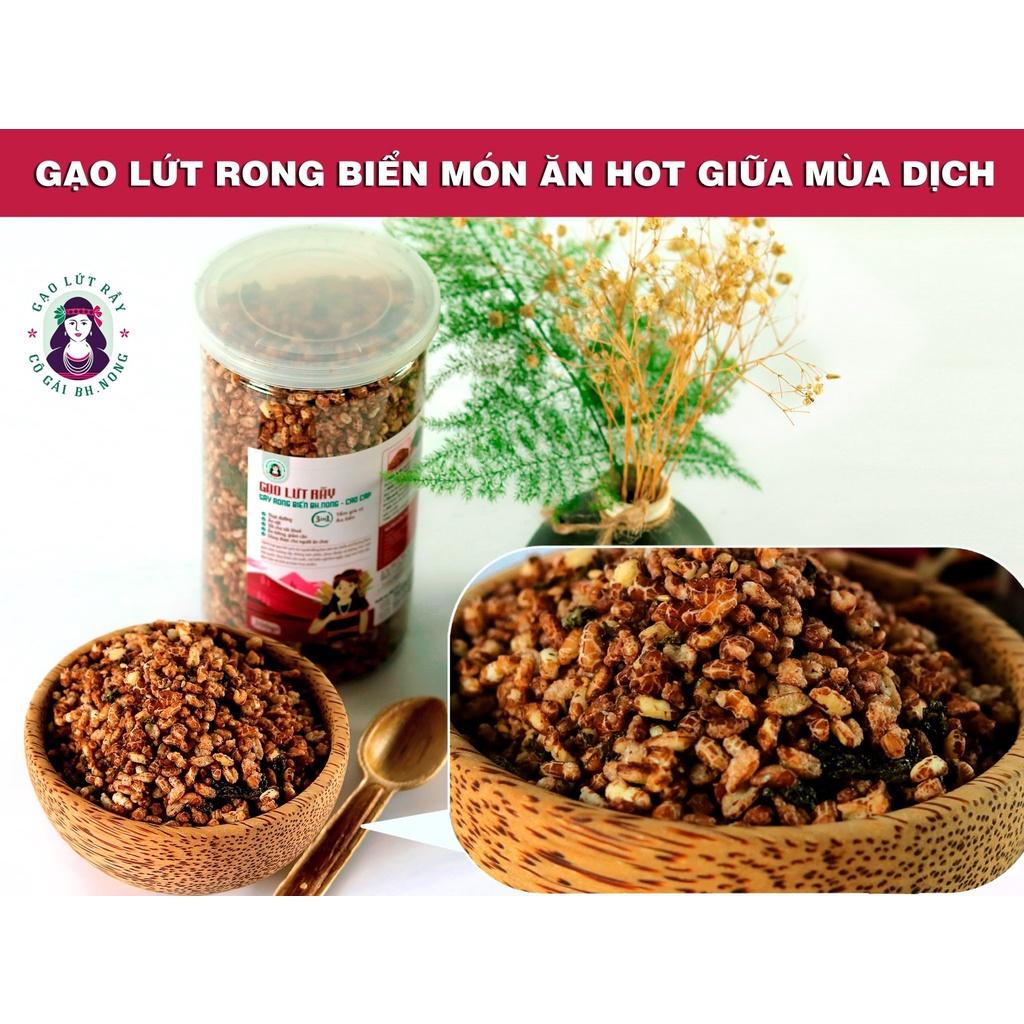 Gạo Lứt Sấy Rong Biển Ăn Liền 200gr Cô Gái Bhnong Thơm Ngon Giòn Tan, Ăn Vặt Ngon Tốt Cho Sức Khoẻ