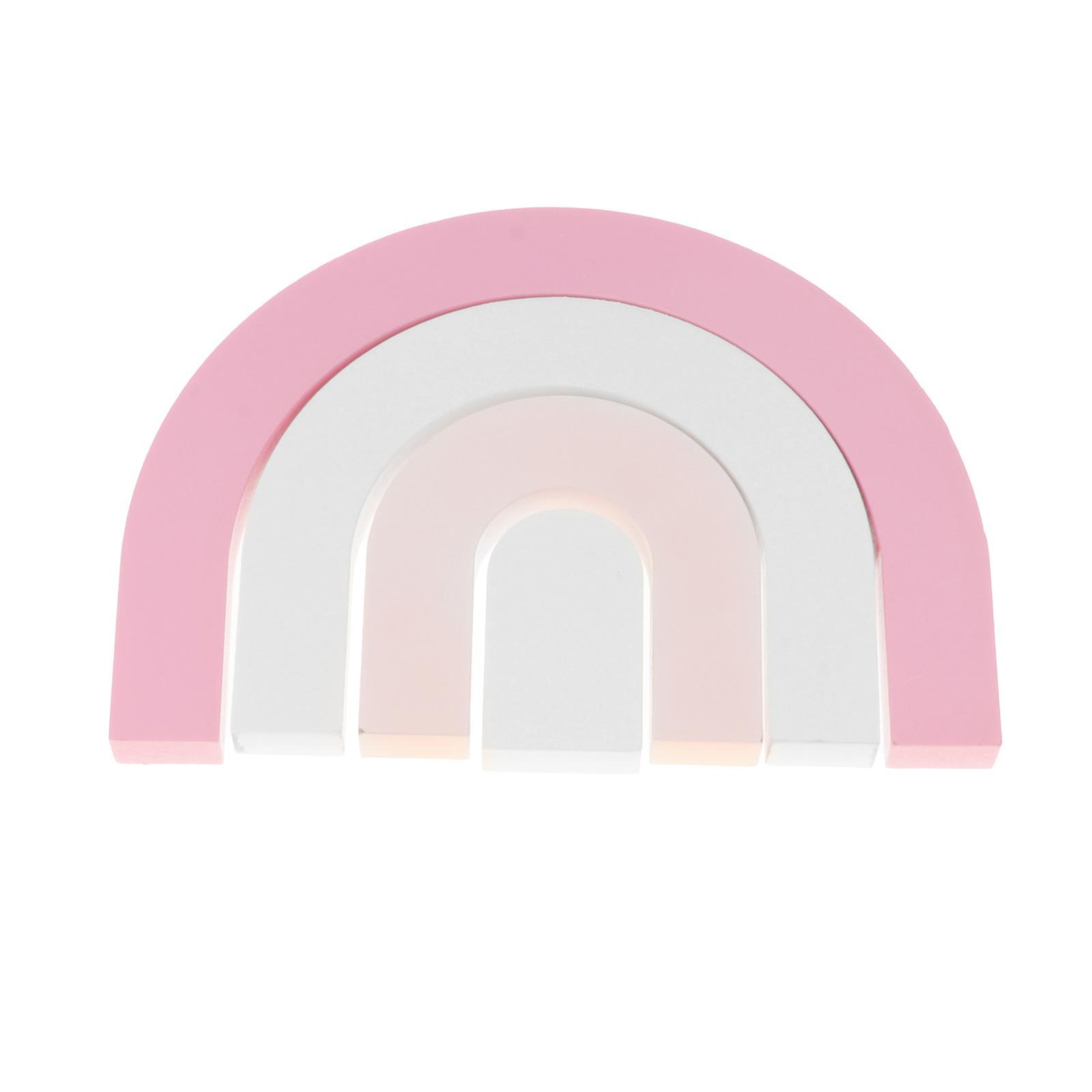 Wooden Rainbow Stacker Nesting Puzzle Blocks Stacking Game Building Creative Color Shape Matching Jigsaw Learning Toy Early Development Gift for Kids