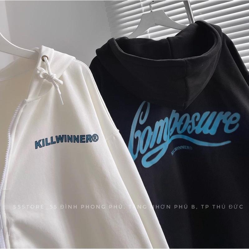 Áo khoác hoodie zip KILL có nón vải nỉ cotton lót bông nhiều màu form rộng unisex nam nữ - SSSTore