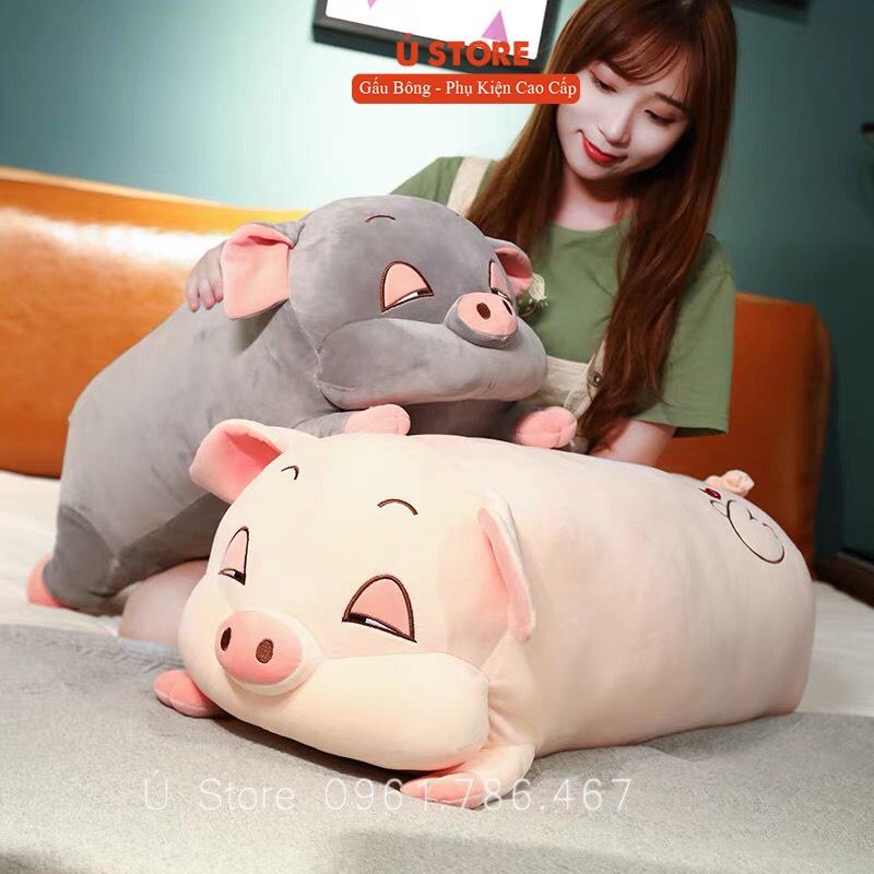 Gối Ôm Cho Bé, Gấu Bông Heo Hồng, Xám Siêu Cute, Chất Liệu Cao Cấp, Mềm Mại