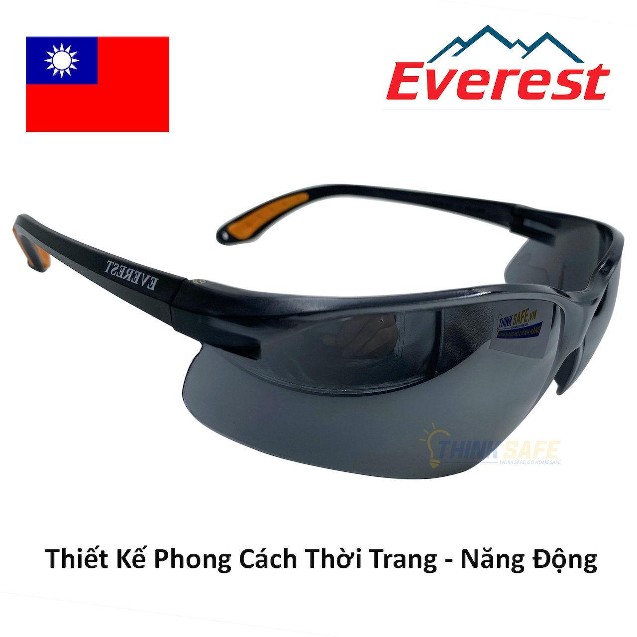 Kính bảo hộ Everest Ev202 Kính chống bụi, chống đọng sương, chống tia UV, bảo vệ mắt khi đi xe máy - EV202 Smoke Anti Fog