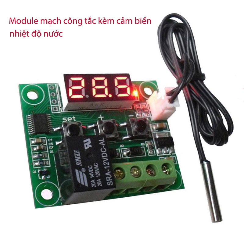 Module mạch công tắc nhiệt độ với đầu bản biến rời nên có thể ngâm trong nước W1209