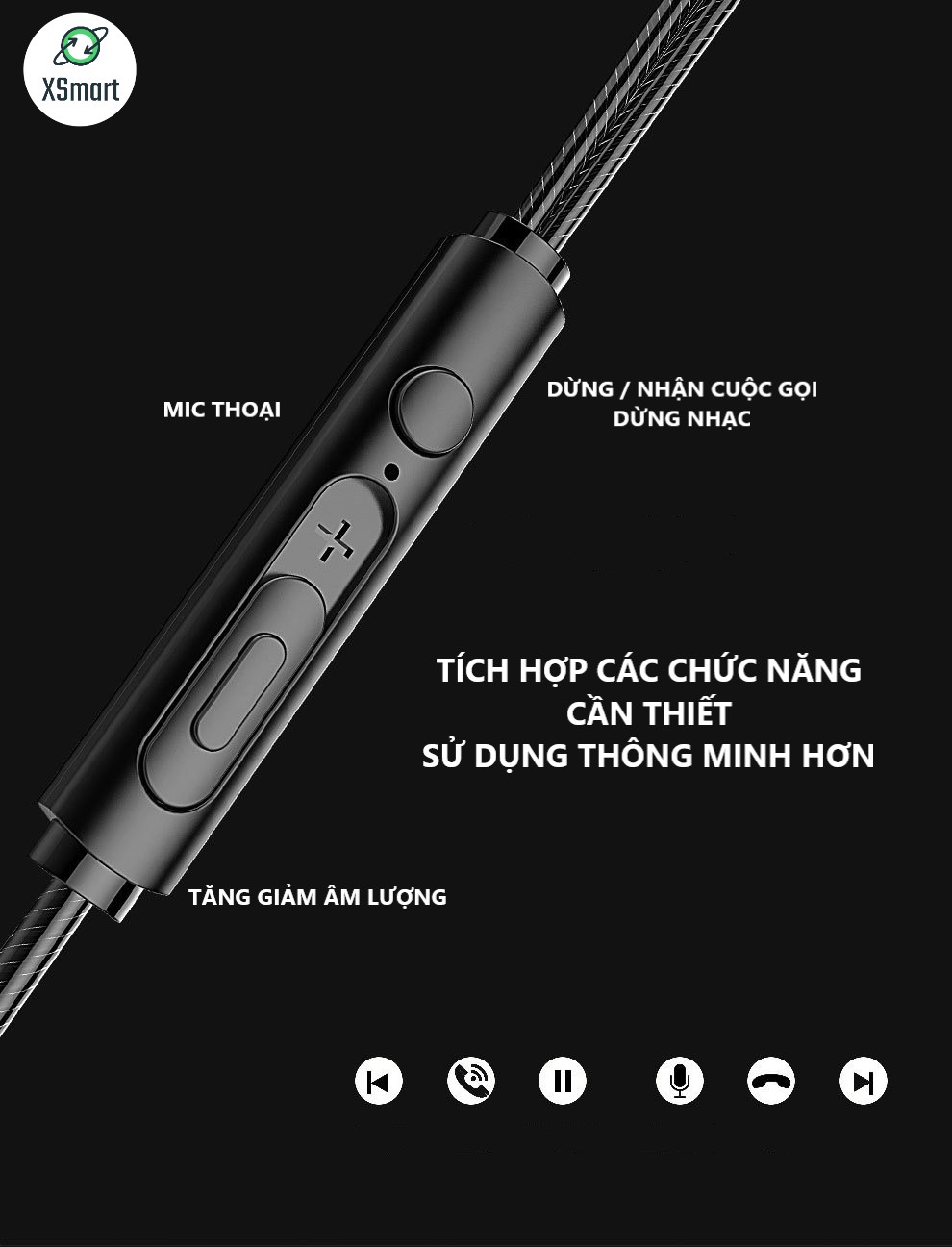 Hình ảnh Tai Nghe Nhét Tai XSmart HiFi S2000 Pro Super Bass Chống Ồn Cực Tốt, Âm Thanh Khủng, Chơi Game Ngon - Hàng Chính Hãng