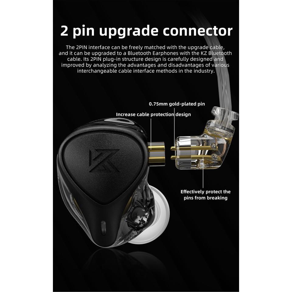 Tai Nghe Nhét Tai KZ ZEX Pro Tĩnh Điện Có Thể Tháo Rời Dây Cáp EDX EDS ZSN