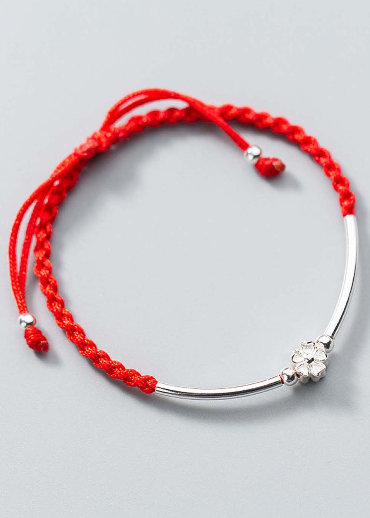 Combo 2 vòng thắt dây đỏ charm ống bạc - Ngọc Quý Gemstones