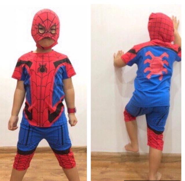 Bộ đồ siêu nhân nhện ngắn spider man Samkids (có bảng size hình cuối)