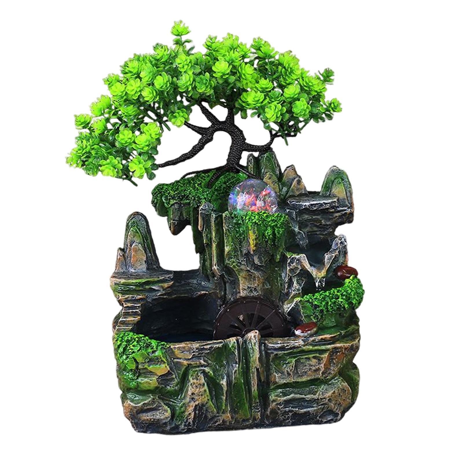 Electric Tabletop Water Fountain Rolling Ball Water Sound with Lights Decor