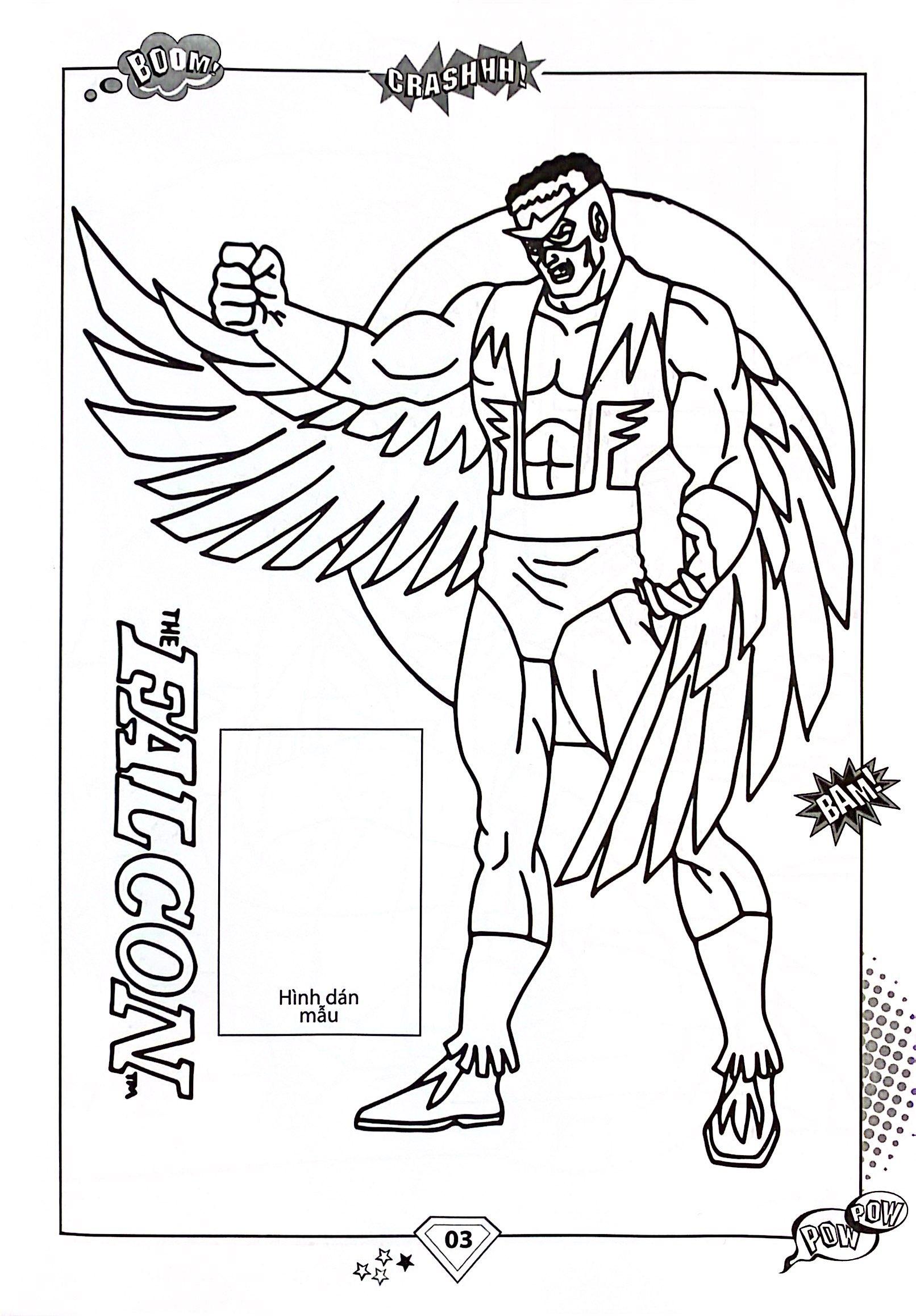 Dán Hình Và Tô Màu - Superhero - Captain America (Tái Bản 2024)