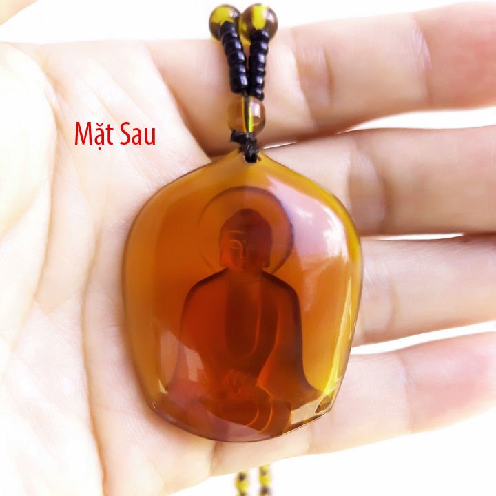Chuỗi hạt đeo cổ mặt Đức Phật Dược Sư tựa cánh sen MCSN01
