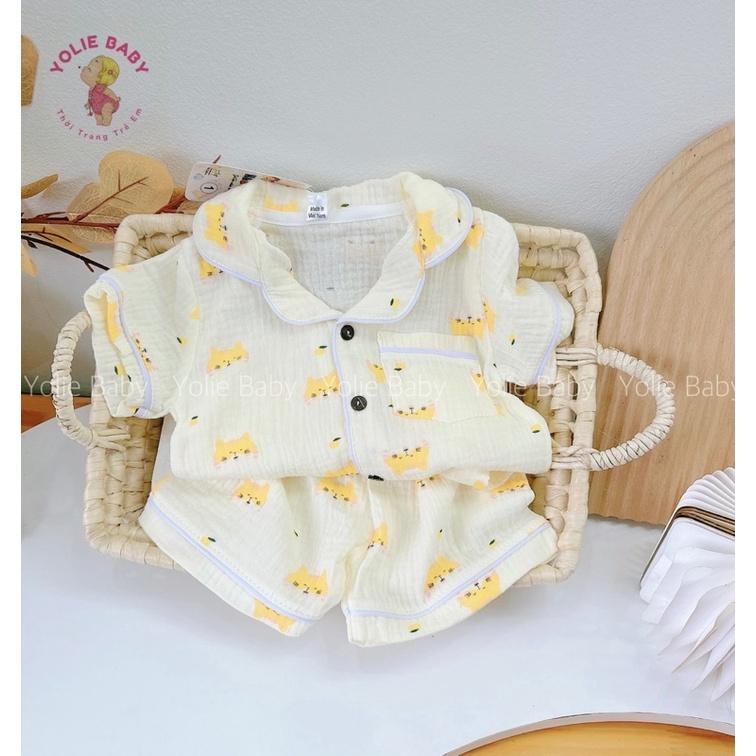 Bộ quần áo bé gái chất liệu xô muslin mềm mát cho bé diện hè 5kg đến 15kg