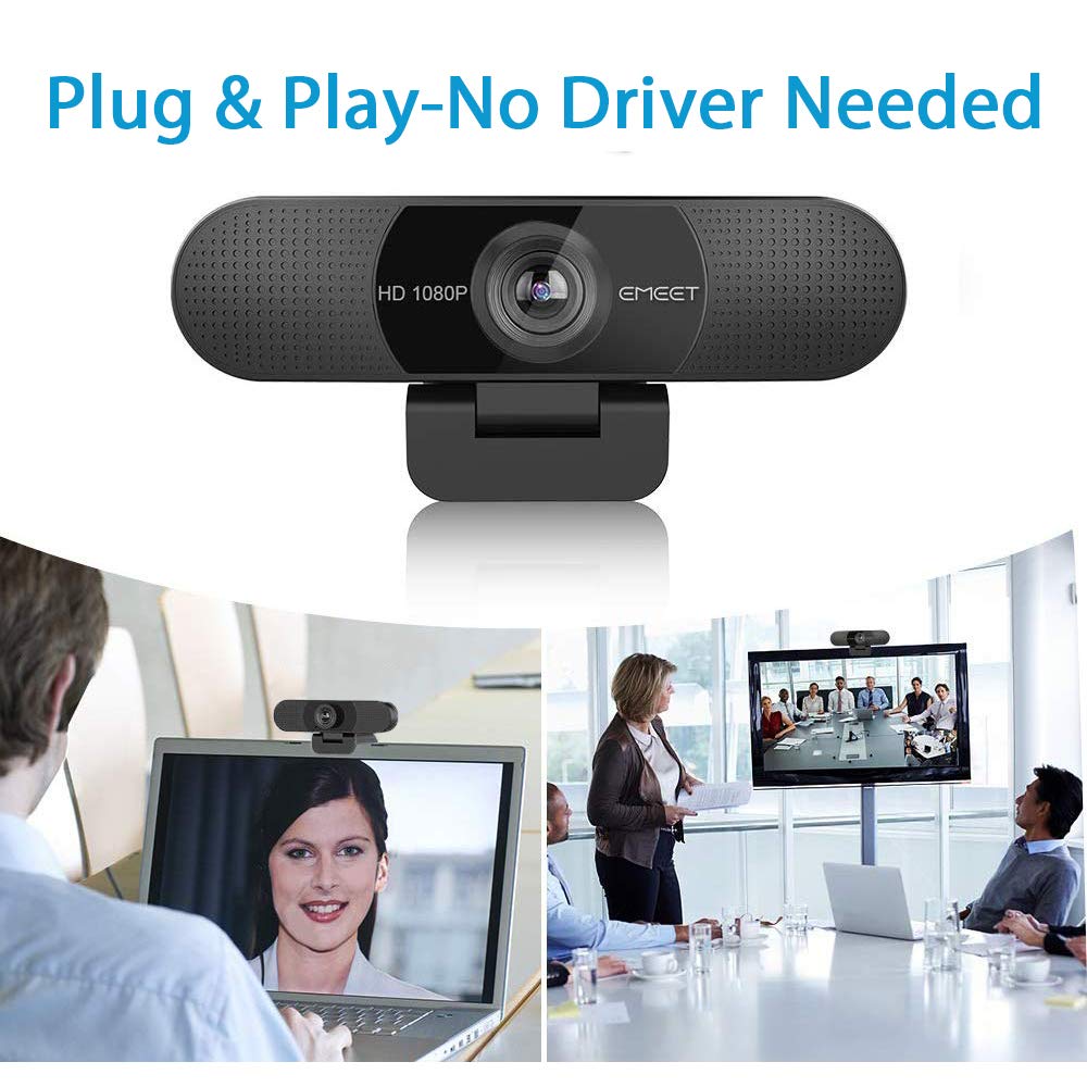 Webcam Emeet C960 - Họp Trực Tuyến Góc Rộng 90*, Full HD1080P, Tự Động Lấy Nét Và Căn Chỉnh Ánh Sáng - Hàng Chính Hãng