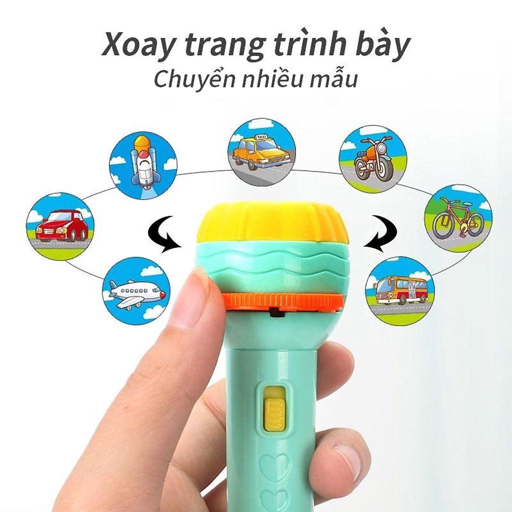 Đèn pin chiếu hình thú cưng, đèn soi nhân vật hoạt hình,sinh vật biển, khủng long, nhiều hình thú cho bé