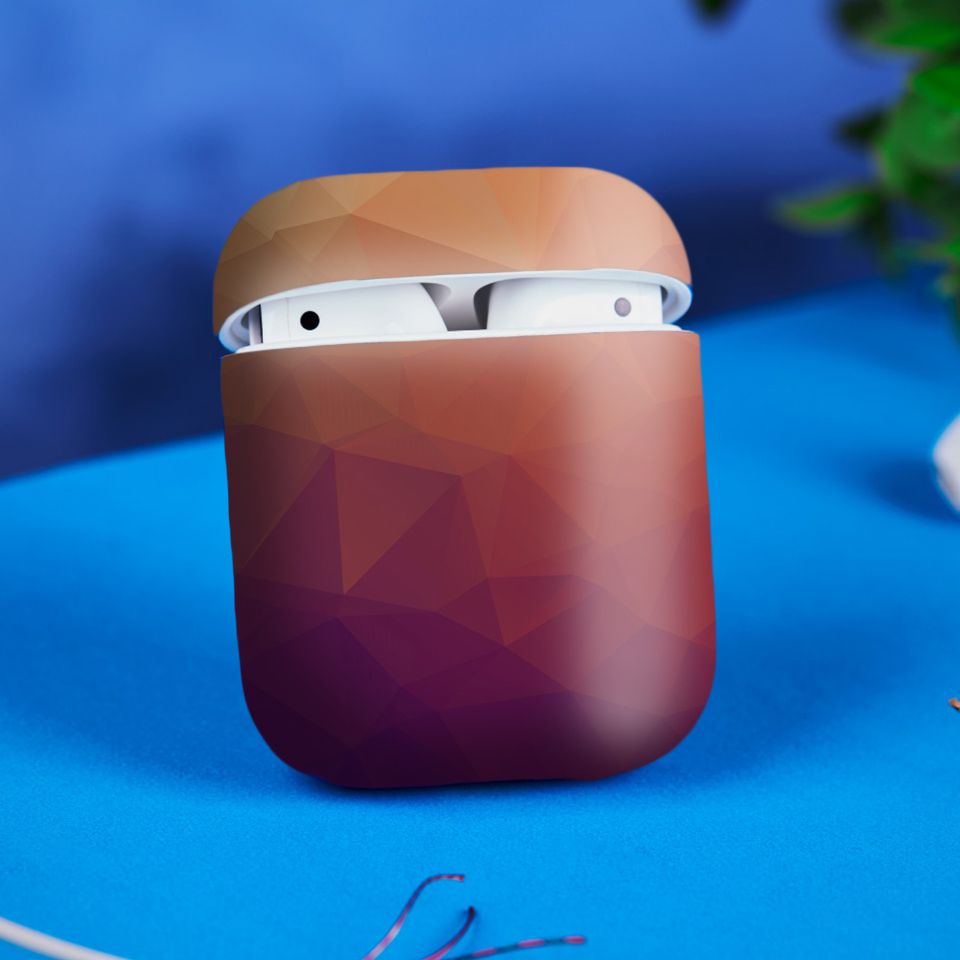 Miếng dán skin chống bẩn cho tai nghe AirPods in hình Vân kim cương - BG0048 (bản không dây 1 và 2)