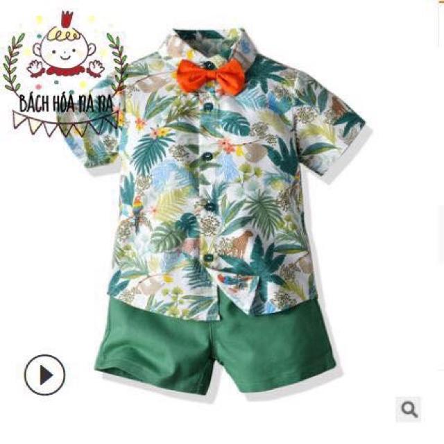 COMBO FULL SET Bộ quần áo bé trai Phong cách Hawai (Hàng loại 1) Cotton Thấm hút mồ hôi tốt - Nana Shop