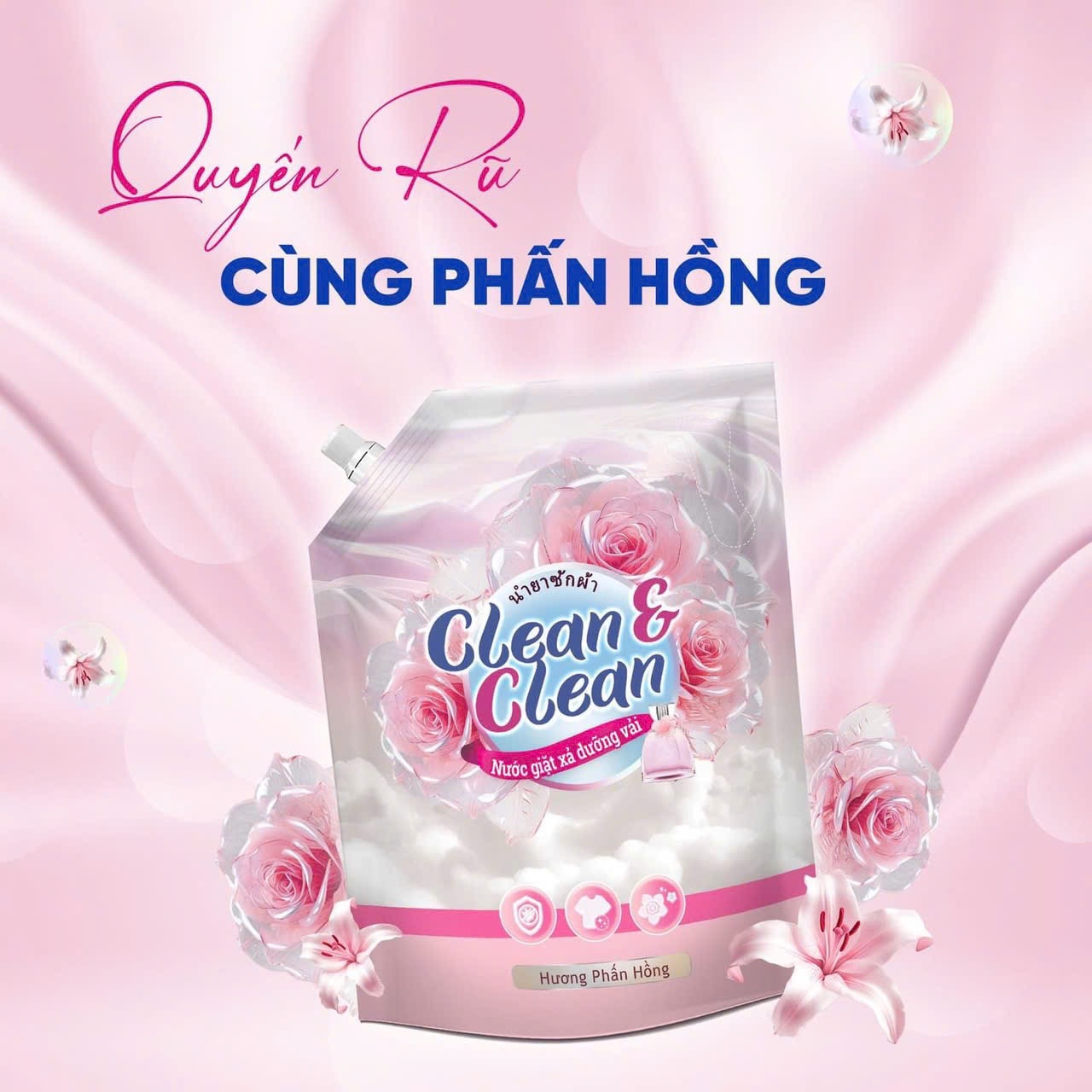 Nước Giặt Xả 5 in 1 Clean &amp; Clean Dùng Cho Cả Giặt Tay Và Giặt Máy 3.2l/túi