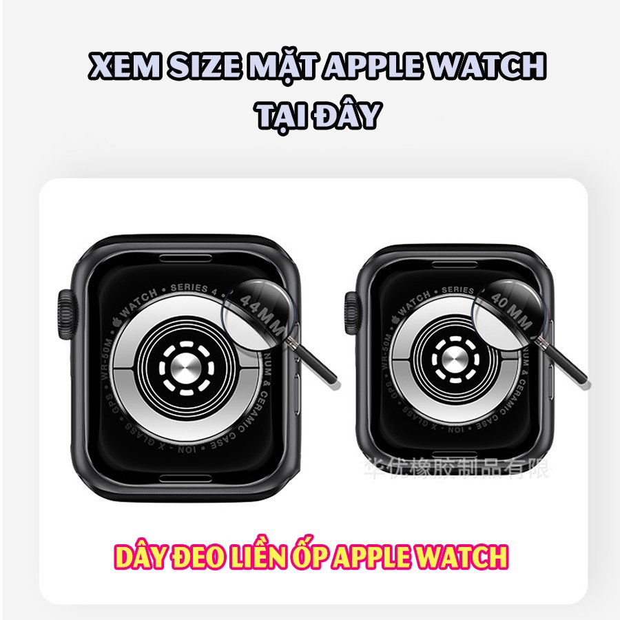 Mua Dây Đeo Apple Watch Tặng Miếng Dán Cường Lực Apple Watch Series Se/6/5/4/3/2/1 - Dây Đeo Apple Watch sillicon đan Sport liền ốp khung viền màu size 38/40/42/44mm - đủ màu