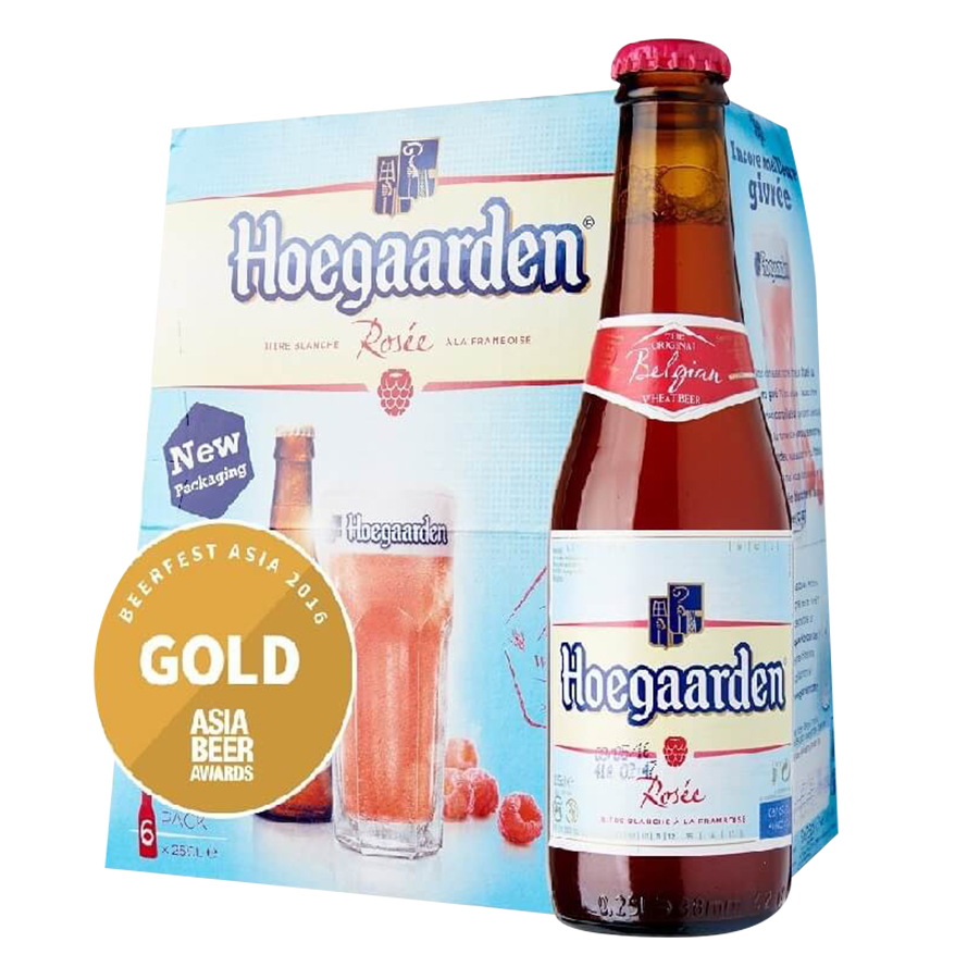 Thùng 24 Chai Bia Hoegaarden Rosée (250ml / Chai)