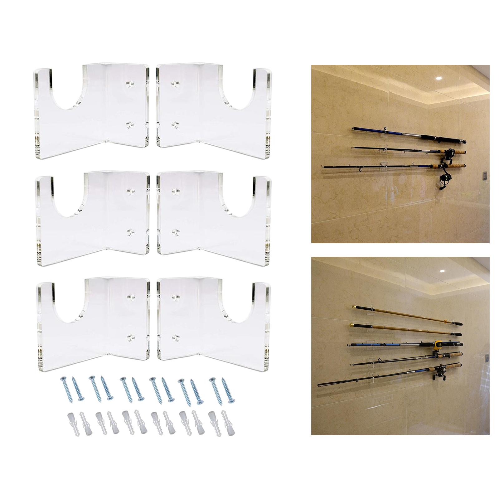 Fishing Rod Holder Wall Bracket Ceiling Rack Clear for Garage Cabin Basement