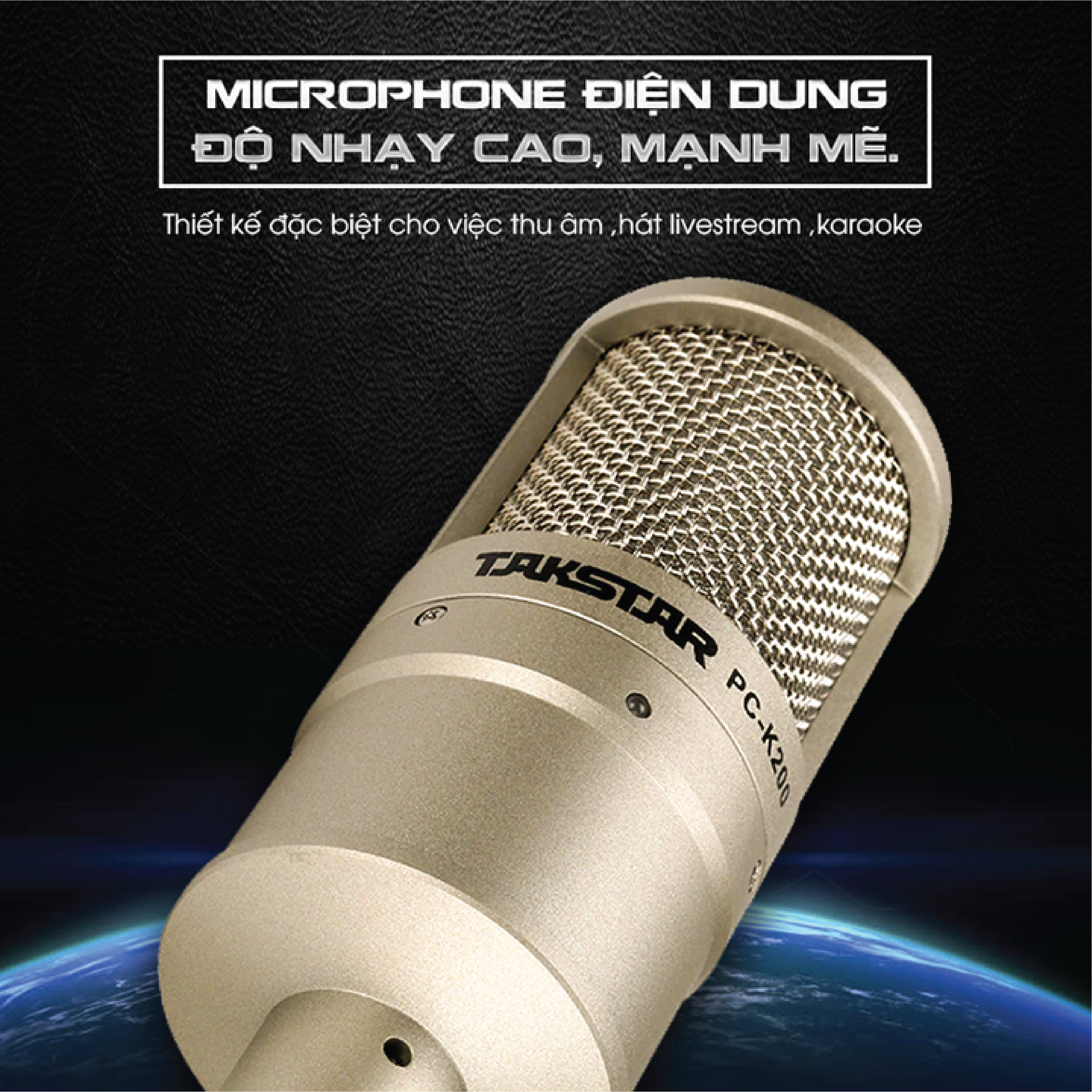 Mic thu âm Takstar PC-K200 chuyên nghiệp [HÀNG CHÍNH HÃNG]  - Micro livestream - Mic PC K200