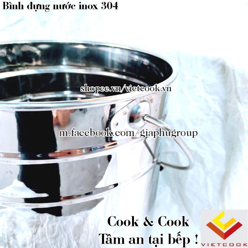 Bình sữa inox 304, bình inox 304 đựng nước canh, nước dùng, nước phở, thực phẩm dung tích 10, 15 lít có nắp