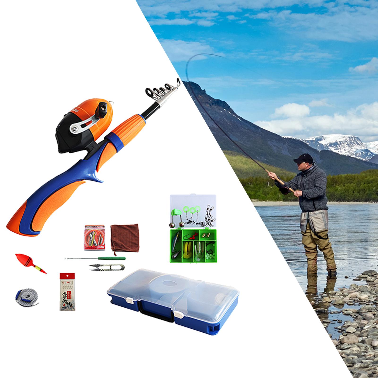 Kids Fishing Pole, Portable Telescopic Fishing Rod and Reel Combo Kit with Spincast Fishing Reel for Boys Girls Youth