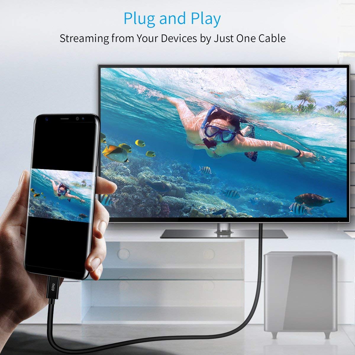 Dây cáp chuyển đổi cổng PD Type-C ra cổng HDMI chuẩn 4K dài 180cm hiệu CHOETECH CH009 cho điện thoại Macbook - Hàng chính hãng