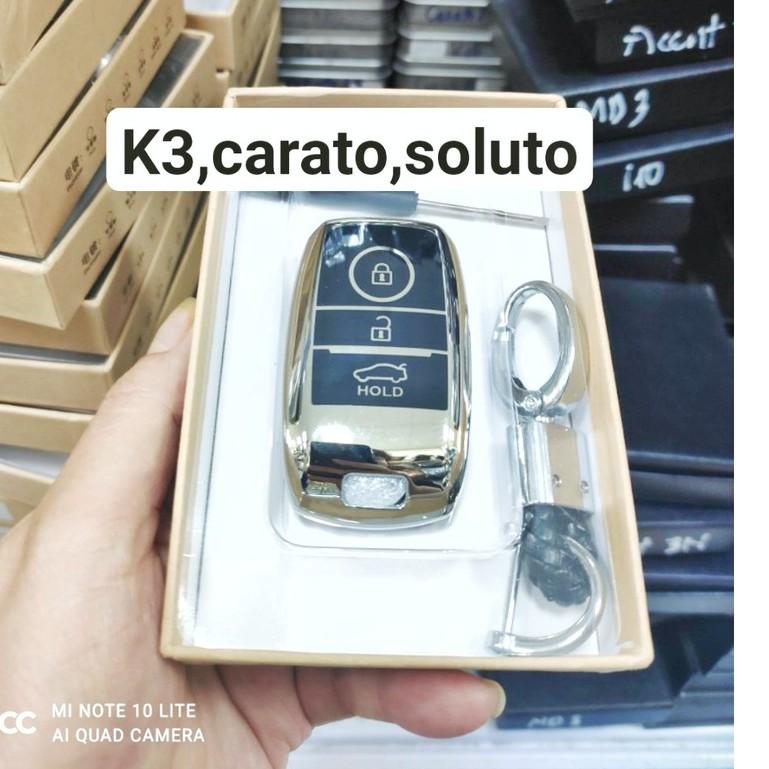 Bao Da Chìa Khóa Inox Mạ KIA Cerato, K3, Soluto cao Cấp