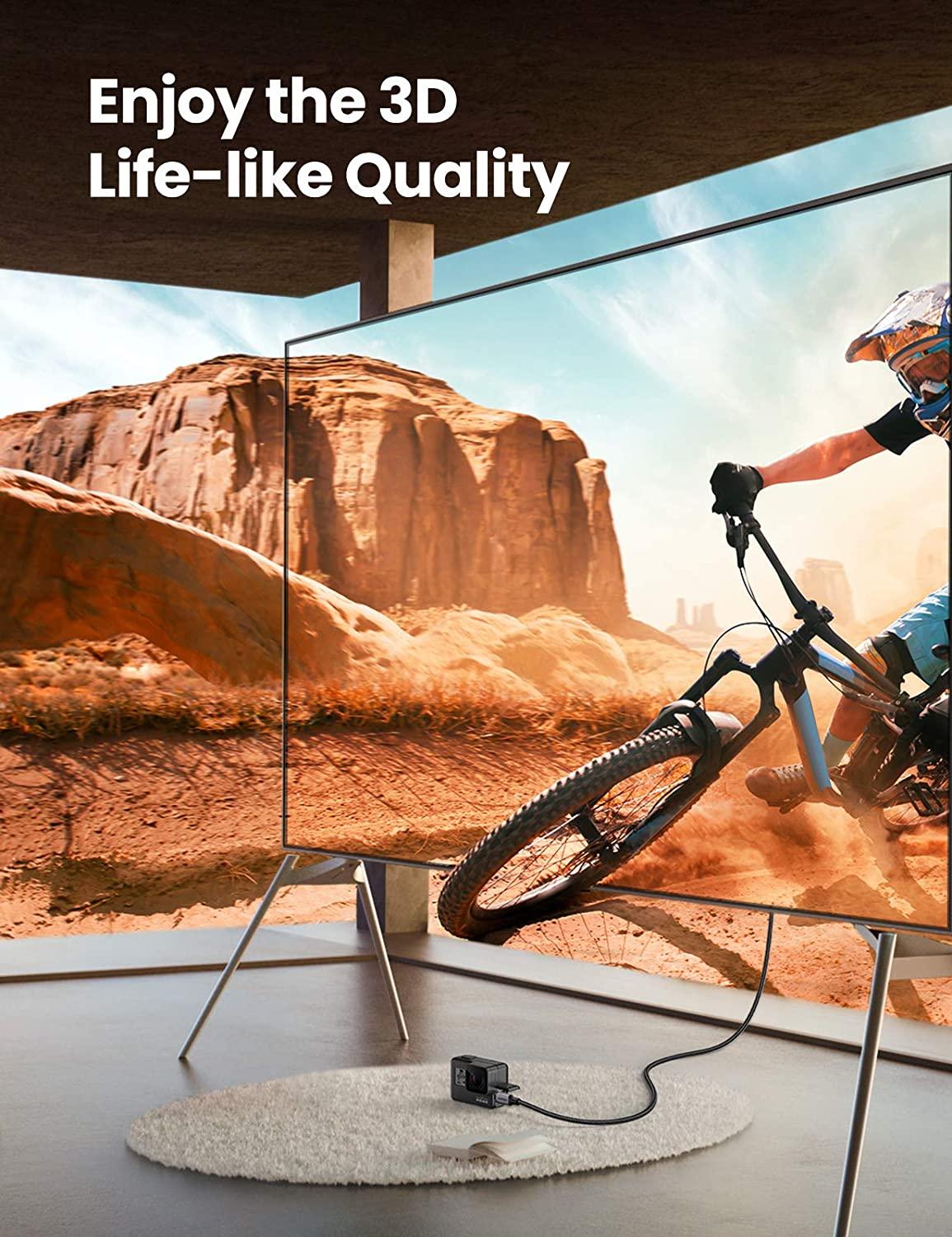 Ugreen UG10550HD109TK 1M 4k 60hz Cáp chuyển Micro HDMI sang HDMI đầu kim loại dài 1M - HÀNG CHÍNH HÃNG