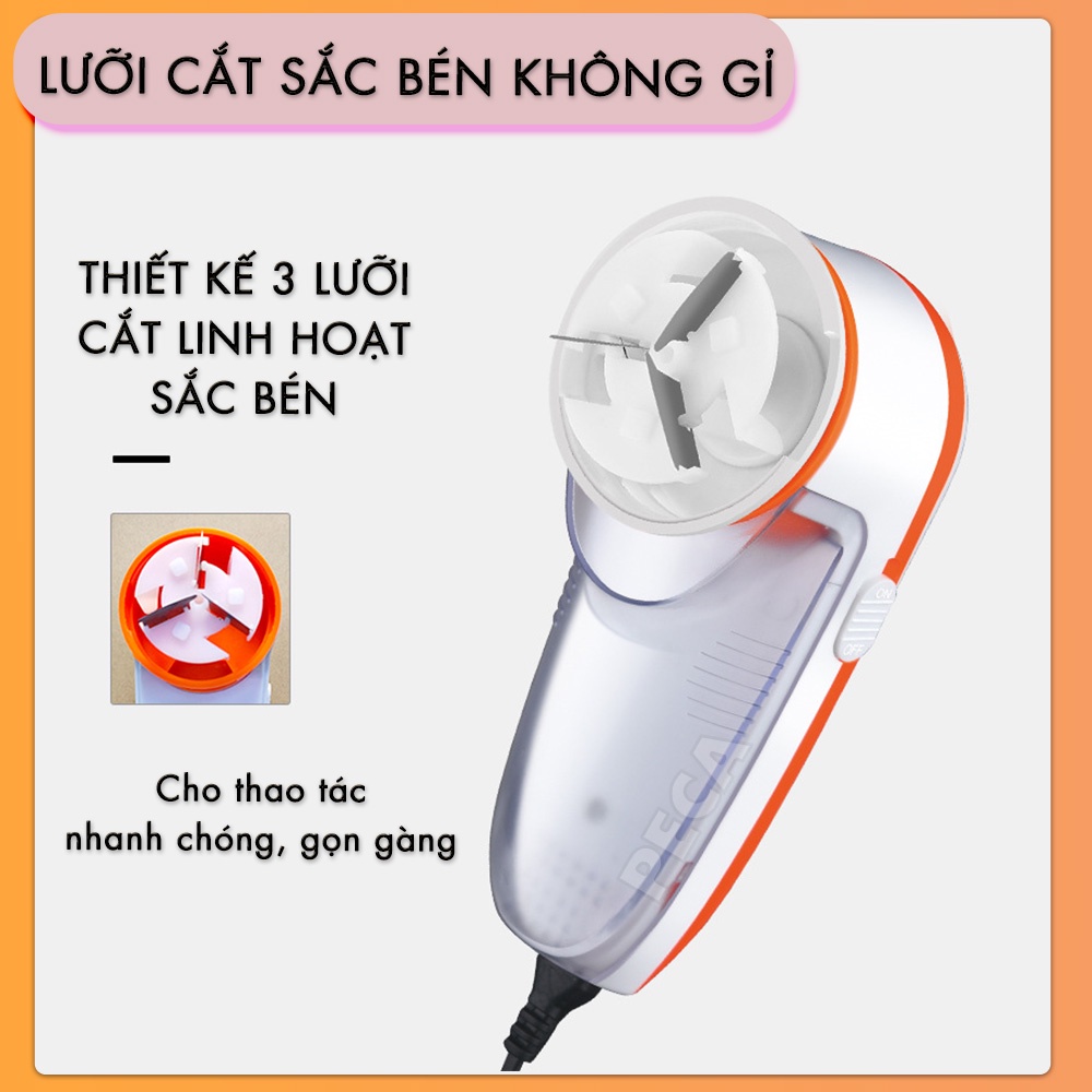 Máy cắt lông xù vải Kemei Km-241 chuyên dụng cắt lông xù quần áo, ga nệm nhanh chống sử dụng dây sạc tiện lợi - Hàng chính hãng