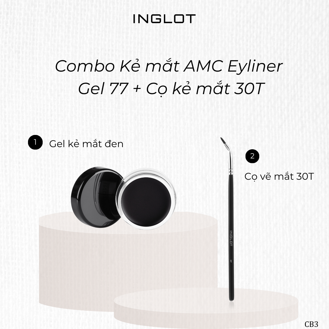 Bộ trang điểm Mắt gồm 01 Gel kẻ mắt Eyeliner Gel + 01 cọ mắt Makeup Brush INGLOT