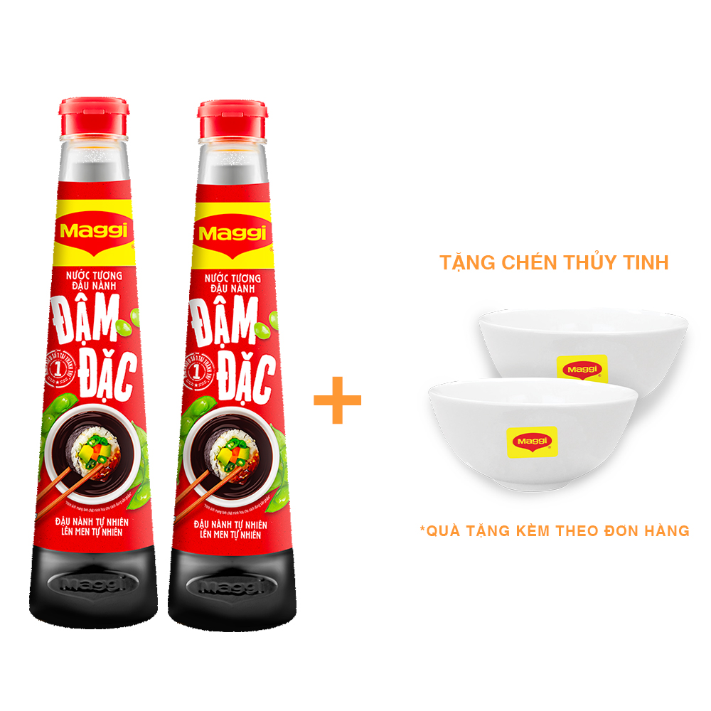 Combo 2 nước tương Maggi đậu nành đậm đặc 700ml - [Tặng chén thủy tinh]