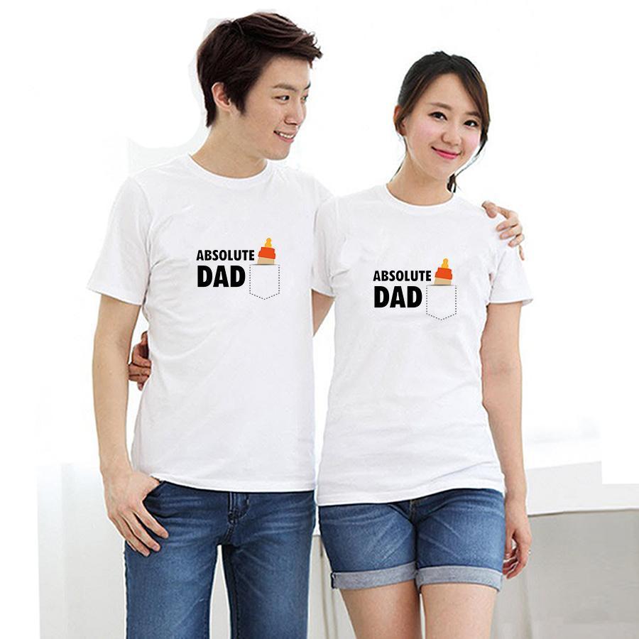 Áo thun cặp đôi in hình Absolute Dad form rộng phong cách hàn quốc