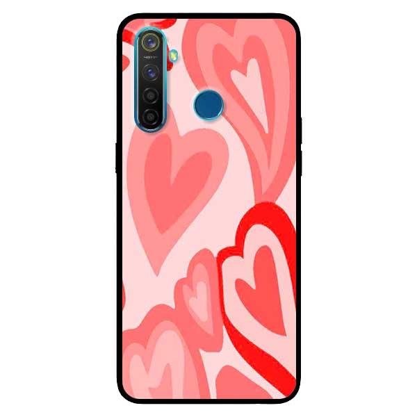 Ốp lưng dành cho Realme 5 Pro - Realme Q - Realme C3 - Tim Viền Hồng
