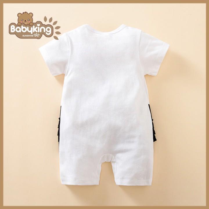 BodySuit,áo liền quần dễ thương ngắn tay kiểu chim thiên nga cho bé gái (029A), cotton 100%,thương hiệu Aiueo Nhật Bản
