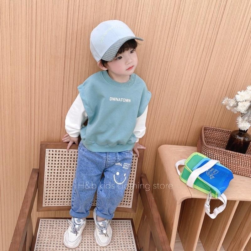 Set gấu + quần hip hop cho bé trai 8-17kg