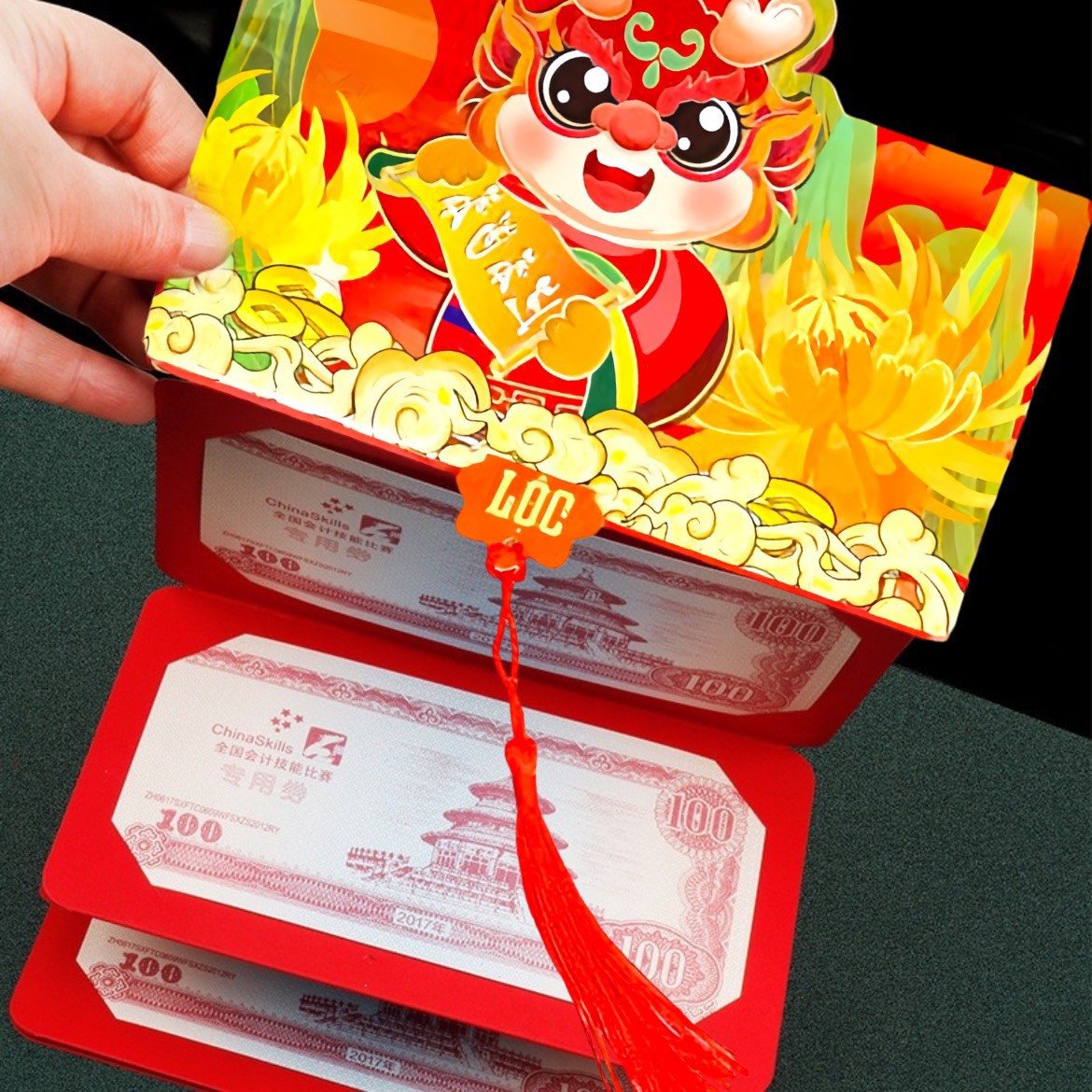 Bao lì xì 2024 xếp lớp 6 ngăn sang trọng độc lạ - lì xì xuân giáp thìn