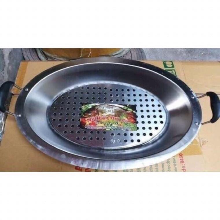 Khay Cá Chép Om Dưa Inox Size To 2 Lớp,Đun Được Mọi Loại Bếp
