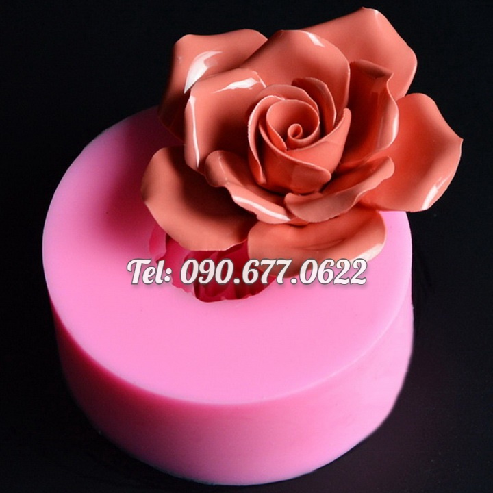 Khuôn rau câu silicone hoa hồng đại đóa – Mã số 1568
