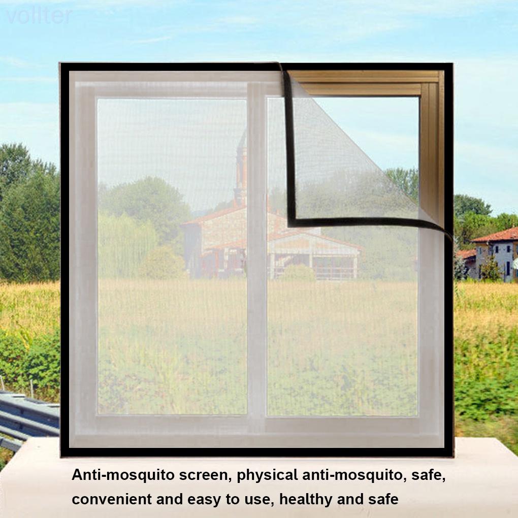 Screen Curtain Self Adhesive Removable Mesh Window Anti-insect Free-punching Screen Net, 60x80cm