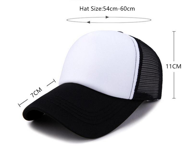 1 PCS Unisex Cap Casual Lưới bóng chày có thể điều chỉnh mũ Snapback cho nữ Hip Hop Trucker Cap Streetwear Dad Color: Blue White Size: 54cm-60cm