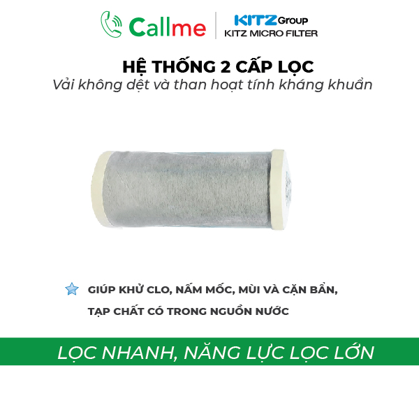 Lõi lọc thay thế lọc tổng Kitz MOF254BW 10inch - Tiền lọc dân dụng, RO, 2 cấp lọc, nhập khẩu Nhật Bản - Hàng chính hãng