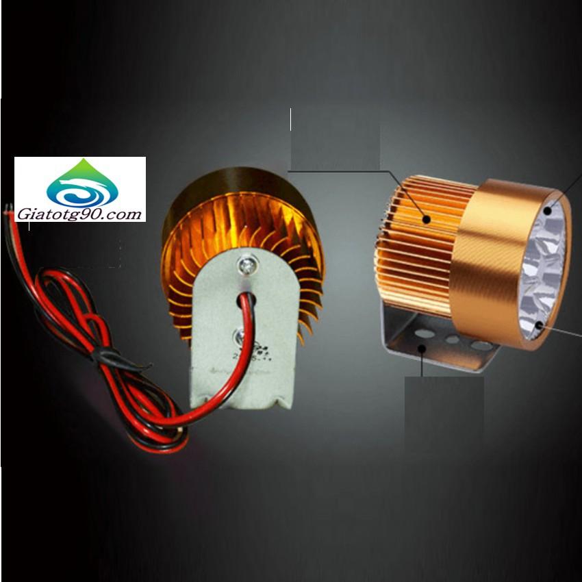 ️️ Đèn pha trợ sáng 4 LED dành cho xe mô tô, xe điện 6360 Kèm Bas Tặng 1 Đèn Led Gắn van xe M 307.
