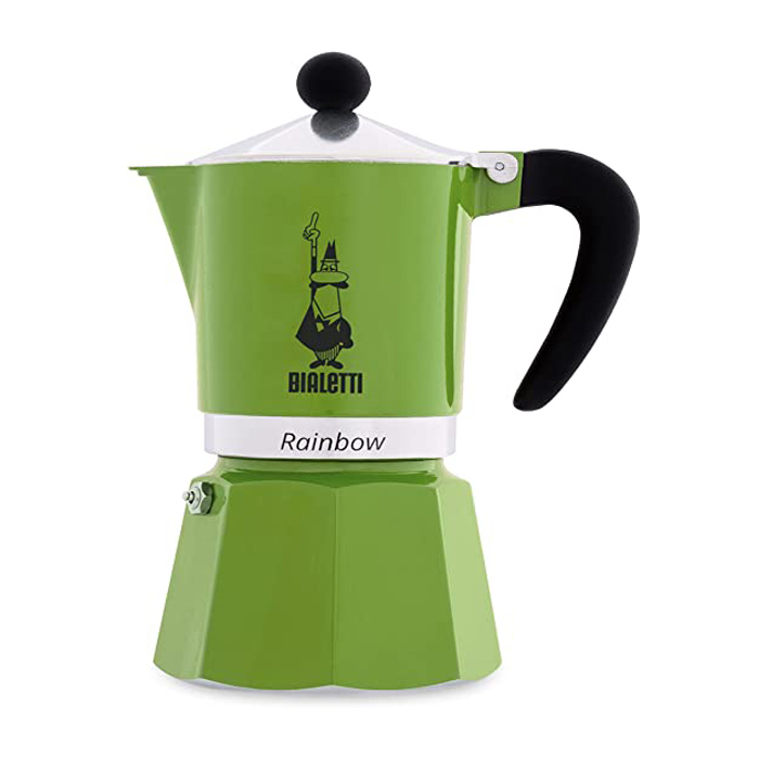 Ấm pha cà phê BIALETTI RAINBOW GREEN 3 CUP. Hàng chính hãng