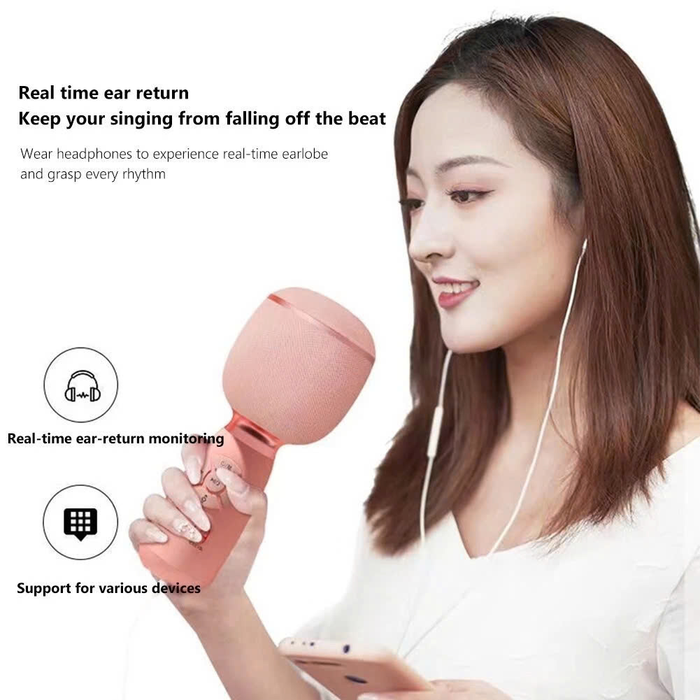 Micro Karaoke kèm loa Bluetooth MÀU ĐEN - Hàng chính hãng