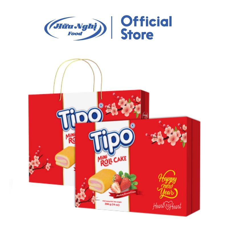 Hộp Bánh Tết TIPO Miniroll Cake Hương Dâu 396gr