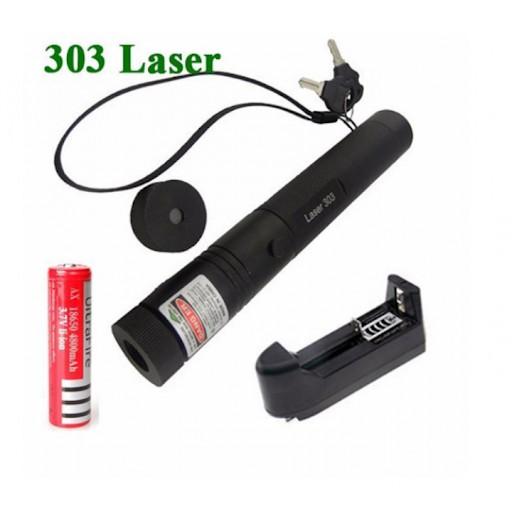 Đèn pin Laser Laze MV – 303 (Đen) tia xanh được tặng pin sạc và sạc loại 1